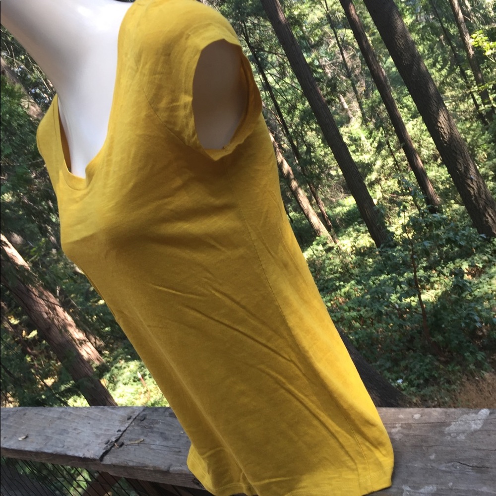 I N C international concepts mustard yellow T top - Picture 8 of 13